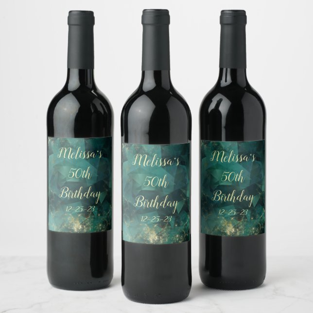 BIRTHDAY wine bottle label, 50th birthday Label (Bottles)