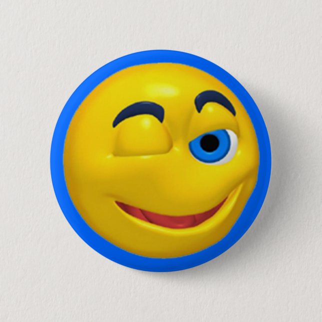 Birthday Winking Face Button (Front)