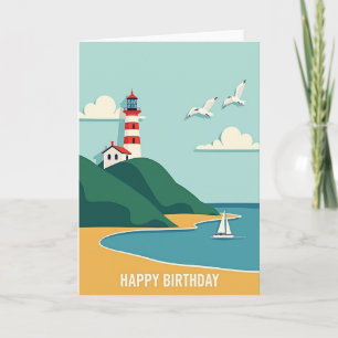 Birthday Wish Coastal Scene Card