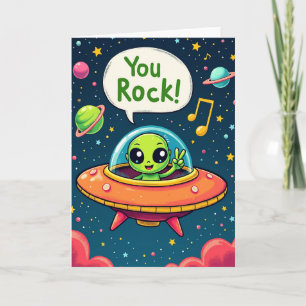 Birthday Wish Cosmic Alien Card