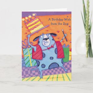 Birthday Wish From Dog -Greeting Cards