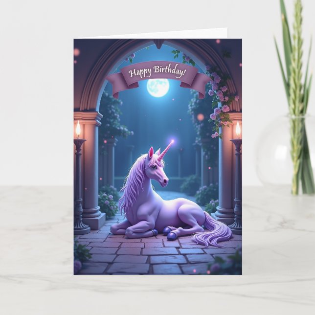 Birthday Wish Lavender Creature Card (Front)