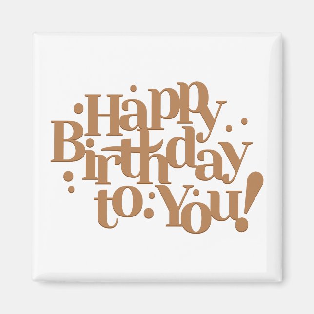 Birthday wish message calligraphy magnet (Front)