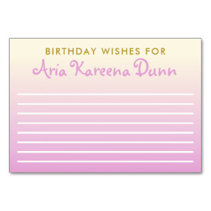Birthday Wishes Advice Card Ombre Beige and Pink