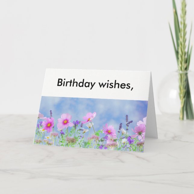 Birthday wishes flower card (Front)