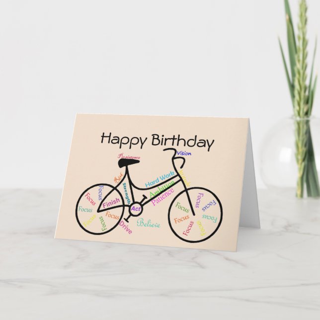 Birthday Wishes for Bike, Cycling Biking Card (Front)