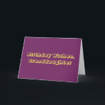 Birthday Wishes for granddaughter, purple, yellow. Card<br><div class="desc">A purple background features yellow lettering on this birthday greeting for a granddaughter. Plain and Simple greeting cards.</div>