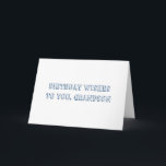 Birthday Wishes for grandson, blue on white. Card<br><div class="desc">A white background features blue lettering on this birthday greeting for a grandson. Plain and Simple greeting cards.</div>