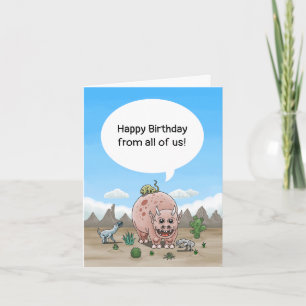 Birthday wishes from the dinosaurs card