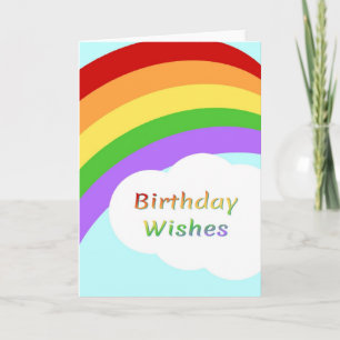 Birthday Wishes Fun Rainbow Design Card
