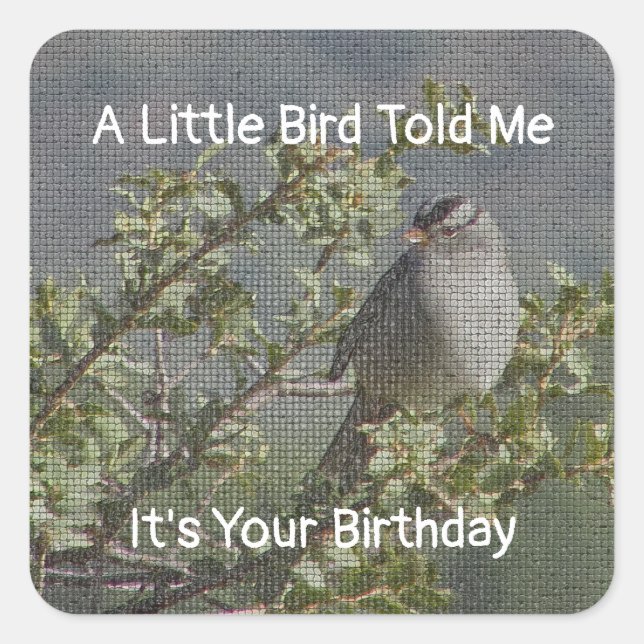 Birthday Wishes Funny Envelope Seal Little Bird (Front)