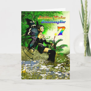 Birthday wishes Grandddaughter age 7 from a fairy Card