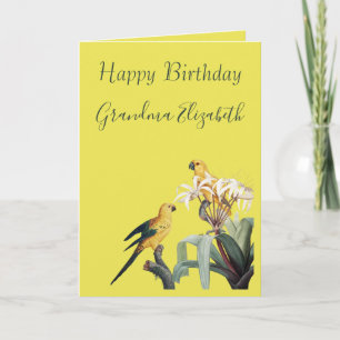 Birthday Wishes Grandma Parrots Card