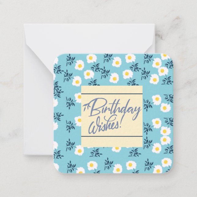 Birthday Wishes Just for You Note Card (Front)
