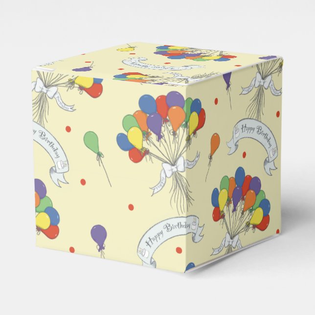Birthday Wishes - Pastel Yellow Favour Box (Front Side)