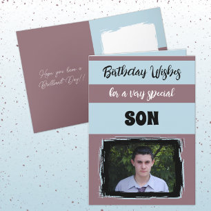 Birthday wishes special son plum card
