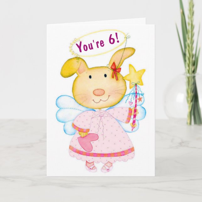 Birthday Wishes To 6 Years Old Girl Card (Front)