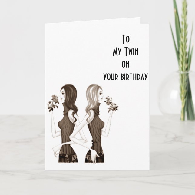 **BIRTHDAY WISHES TO MY **TWIN SISTER** CARD (Front)