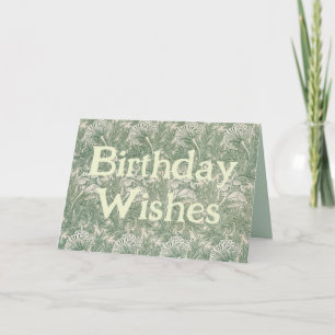 Birthday Wishes Tulip Pattern by William Morris Card