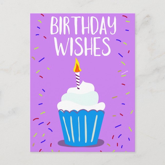 Birthday Wishes (with Celebration Cake) Postcard (Front)