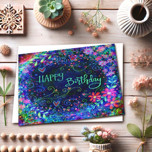 Birthday Wishes Wreath Pretty Floral Inspirivity Card