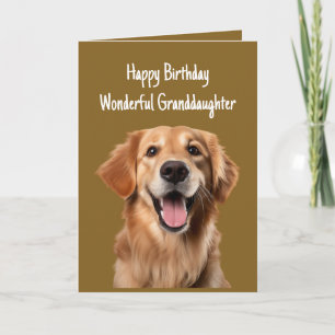 Birthday Wonderful Granddaughter Golden Retriever Card