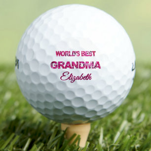Birthday Worlds Best Grandma Personalised Pink Golf Balls