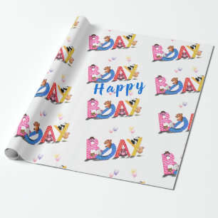 Birthday Wrapping Paper Happy Baby Bears Party