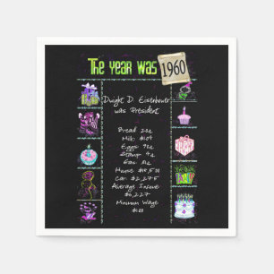 Birthday Year 1960 Party Paper Napkin