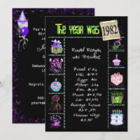 Birthday Year 1982 Trivia On Black