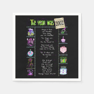 Birthday Year 2002 Party Paper Napkin