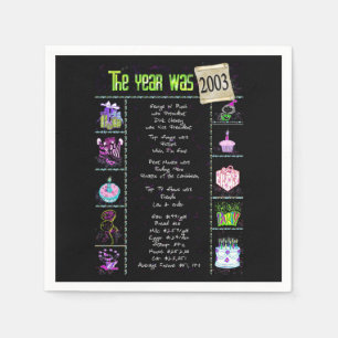 Birthday Year 2003 Party Paper Napkin
