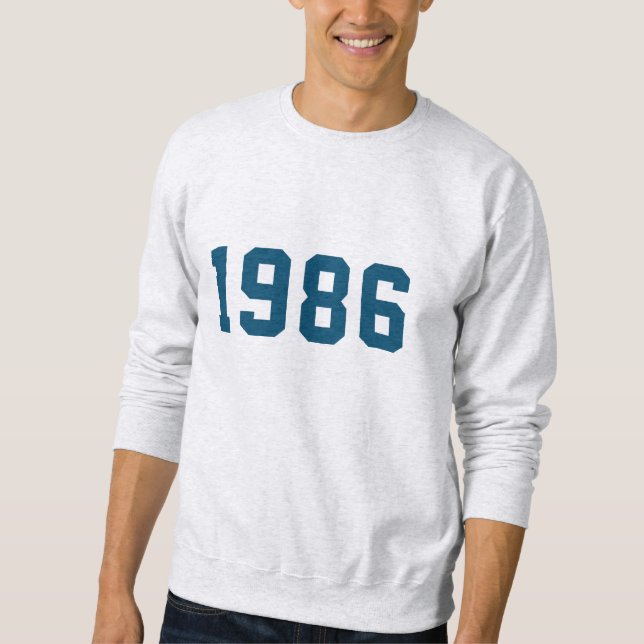 Birthday Year | Modern Custom Trendy Stylish Blue Sweatshirt (Front)