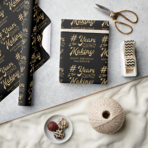 Birthday YEARS IN THE MAKING Script Personalised Wrapping Paper