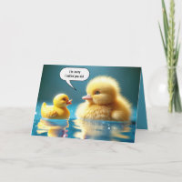 Birthday Yellow Duckling With a Toy Rubber Duck