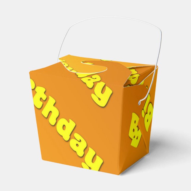 Birthday (yellow) favour box (Front Side)