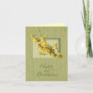 Birthday Yellow Forsythia Card