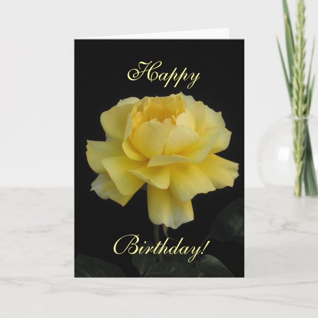 Birthday yellow rose card (Front)