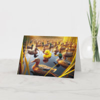 Birthday Yellow Rubber Duck With Hunting Decoys