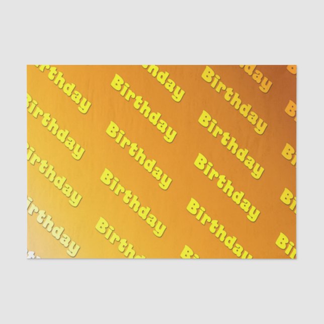 Birthday  (yellow) tissue paper (Front)
