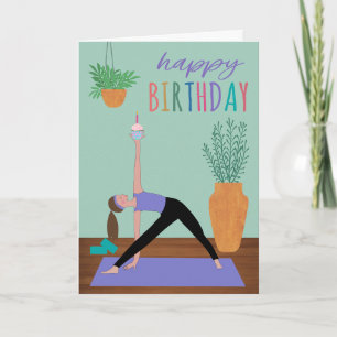 Birthday Yoga Cupcake Card