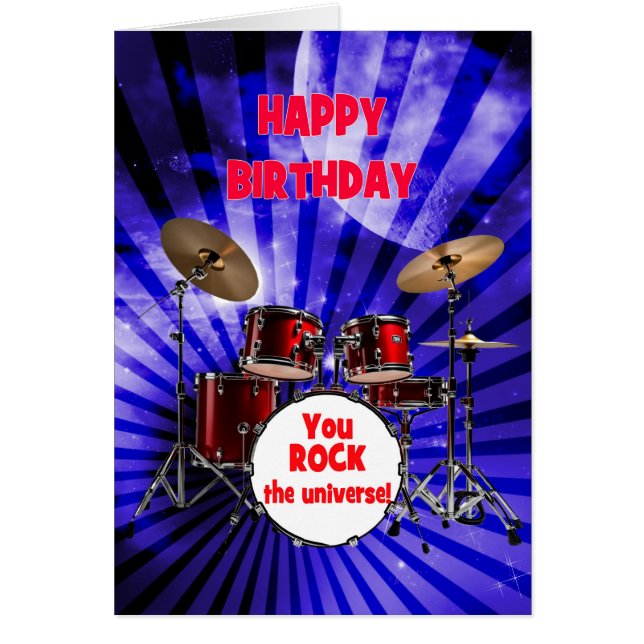 Birthday You Rock Drums (Front)