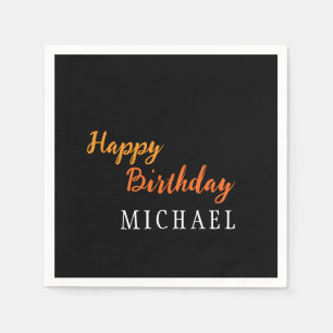 Birthday Your Name Minimalist Personal Modern Napkin