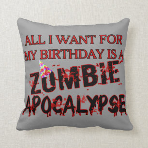 Birthday Zombie Apocalypse Cushion