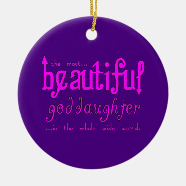 Birthdays Christmas Parties Beautiful Goddaughter Ceramic Tree Decoration (Front)
