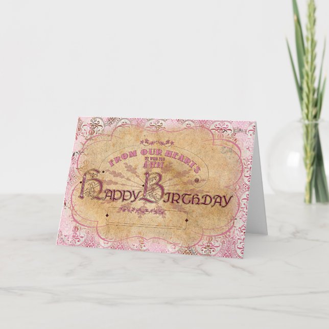 BirthdayVintageTypography - Greeting Card (Front)
