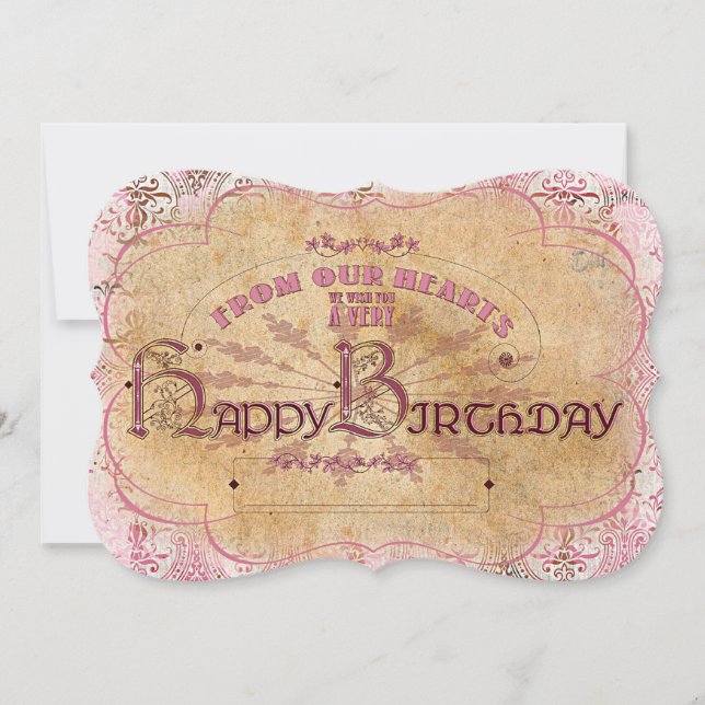 BirthdayVintageTypography - Invitation Card (Front)