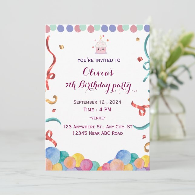 Birthdy Invitation (Standing Front)