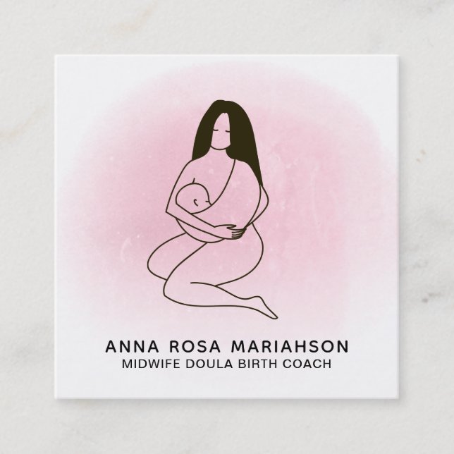 *~* Birthing Midwife Doula  Birth Pregnancy Square Business Card (Front)