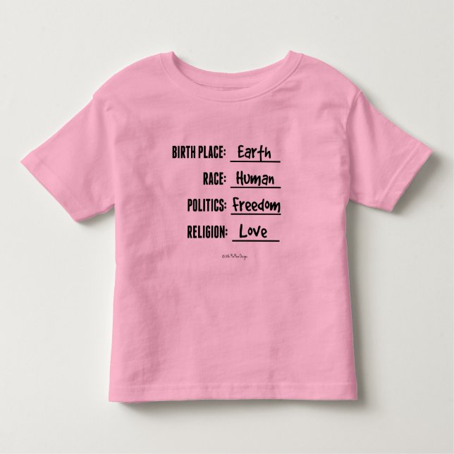 Birthplace Earth Toddler Ruffle Tee (Front)